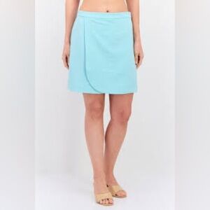 NWT NA-KD Turquoise Blue Wrap Mini Skirt Overlap MSRP $69 US 6